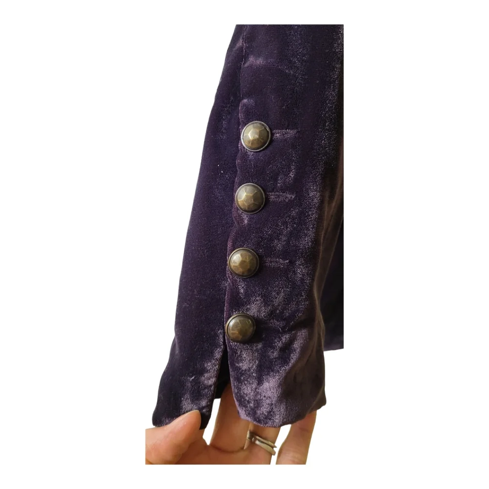 Free People Purple Velvet Blazer Jacket - Picture 9 of 13